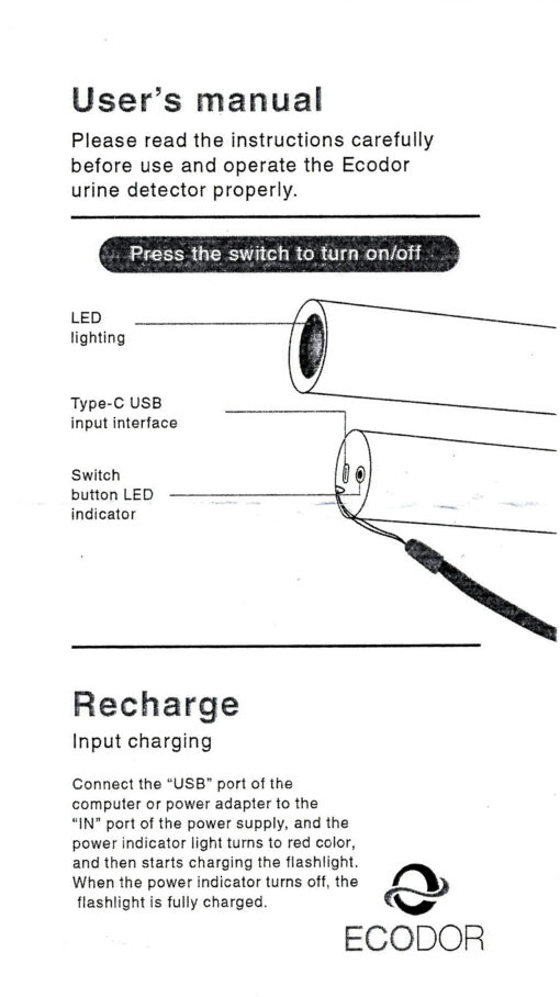 Ecodor Urine detector (Oplaadbaar) – Vind urinevlekken snel en nauwkeurig - Image 5